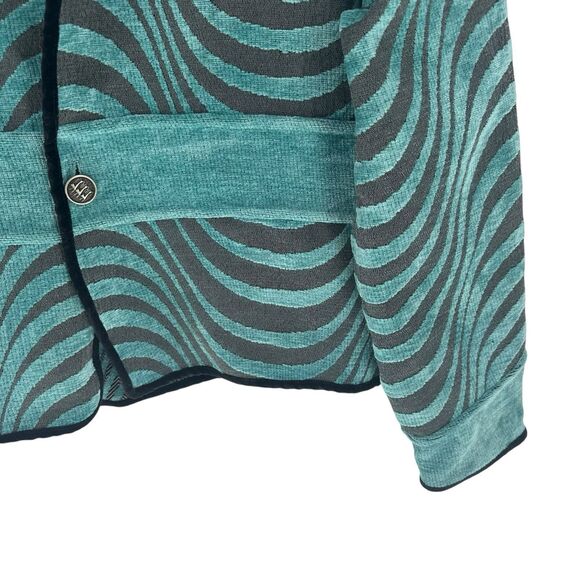 Khangura Jacket Womens Large Blue Tapestry Reversible Animal Print Art to Wear - Picture 12 of 16